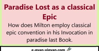 Paradise Lost as a classical Epic