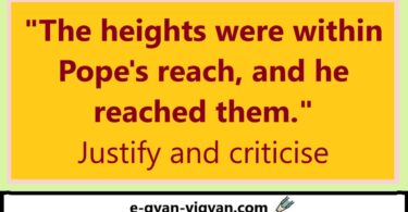 The heights were within Pope's reach, and he reached them. Justify and criticise